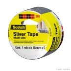 Fita adesiva Silver Tape 45mm x 5 metros prata 3M