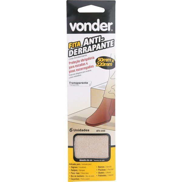 Fita Antiderrapante Transparente 6 Unidades Vonder