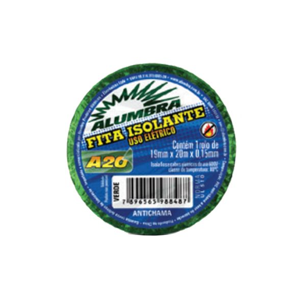 Fita Isolante 19x0,15 Verde Alumbra