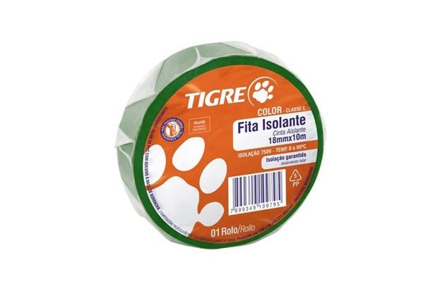Fita Isolante Color Verde 10m