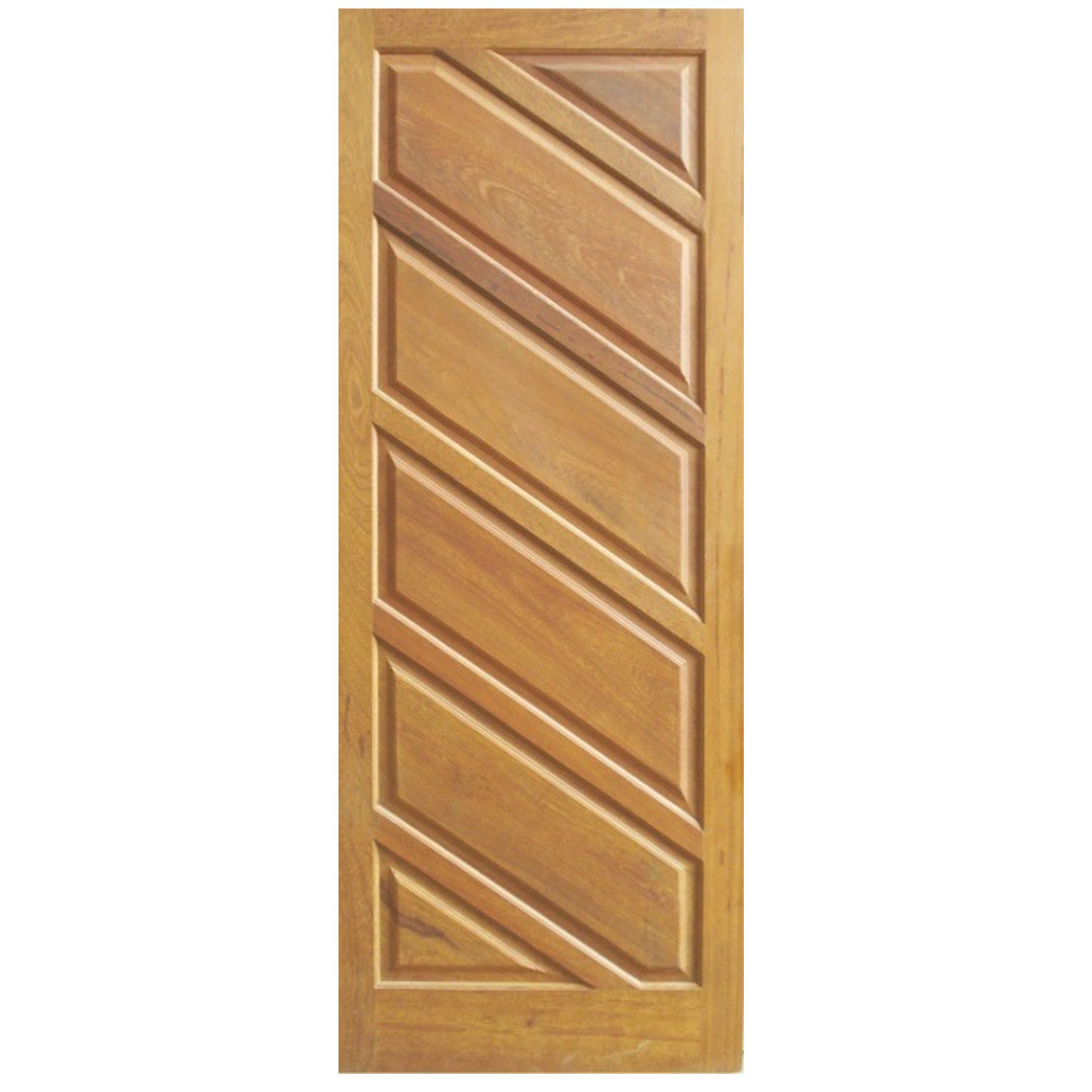 Folha de Porta de Giro Decorada de Madeira Angelim RP07 Direito 2,10x0,80m Real Park