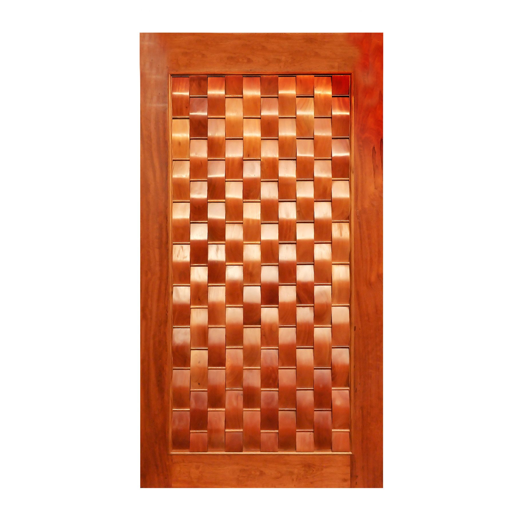 Folha de Porta de Giro Decorada de Madeira Eucalipto 2,10 x 0,92m SM Esquadrias