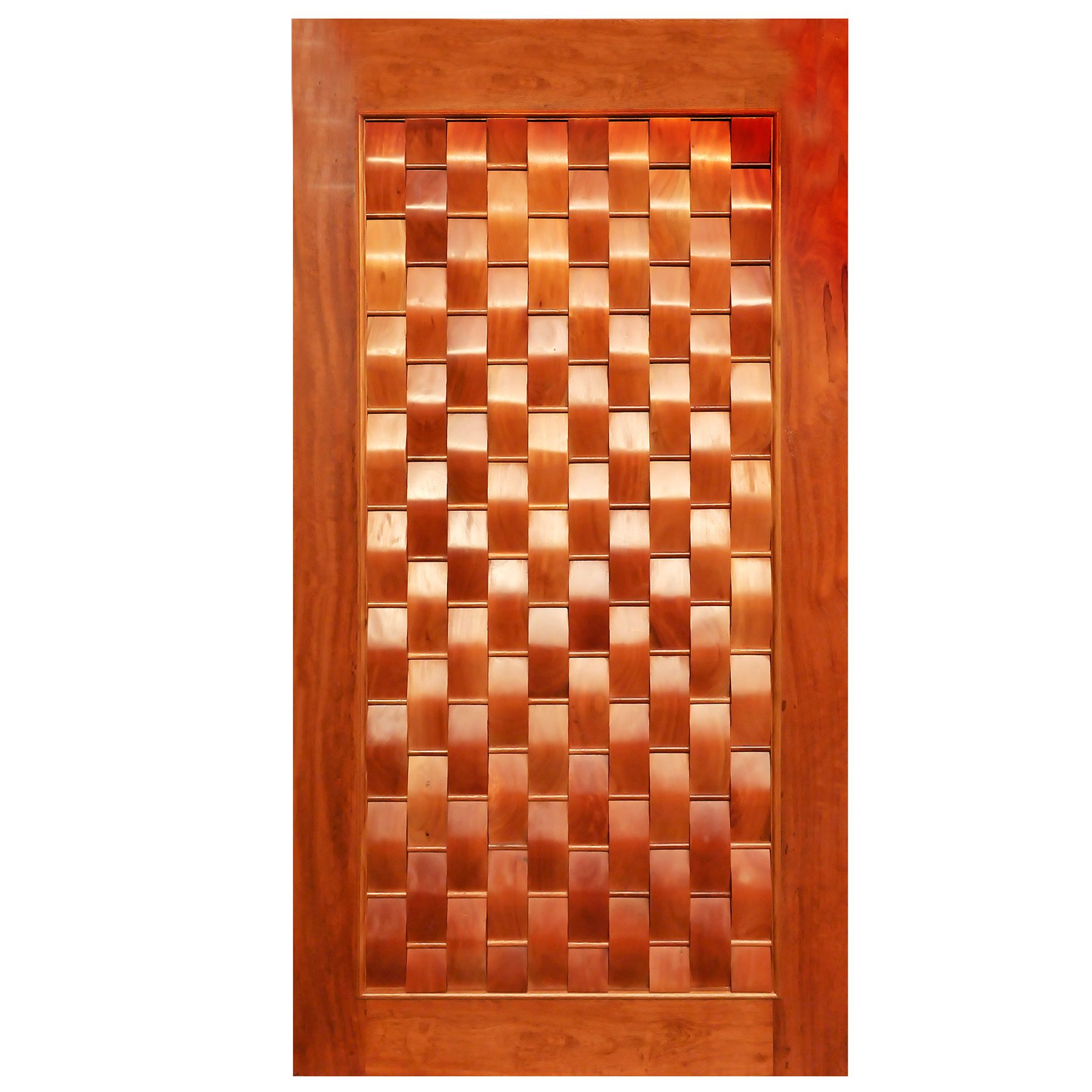 Folha de Porta de Giro Decorada Madeira Ambos os Lados Couro 2,10x0,92m SM Esquadrias