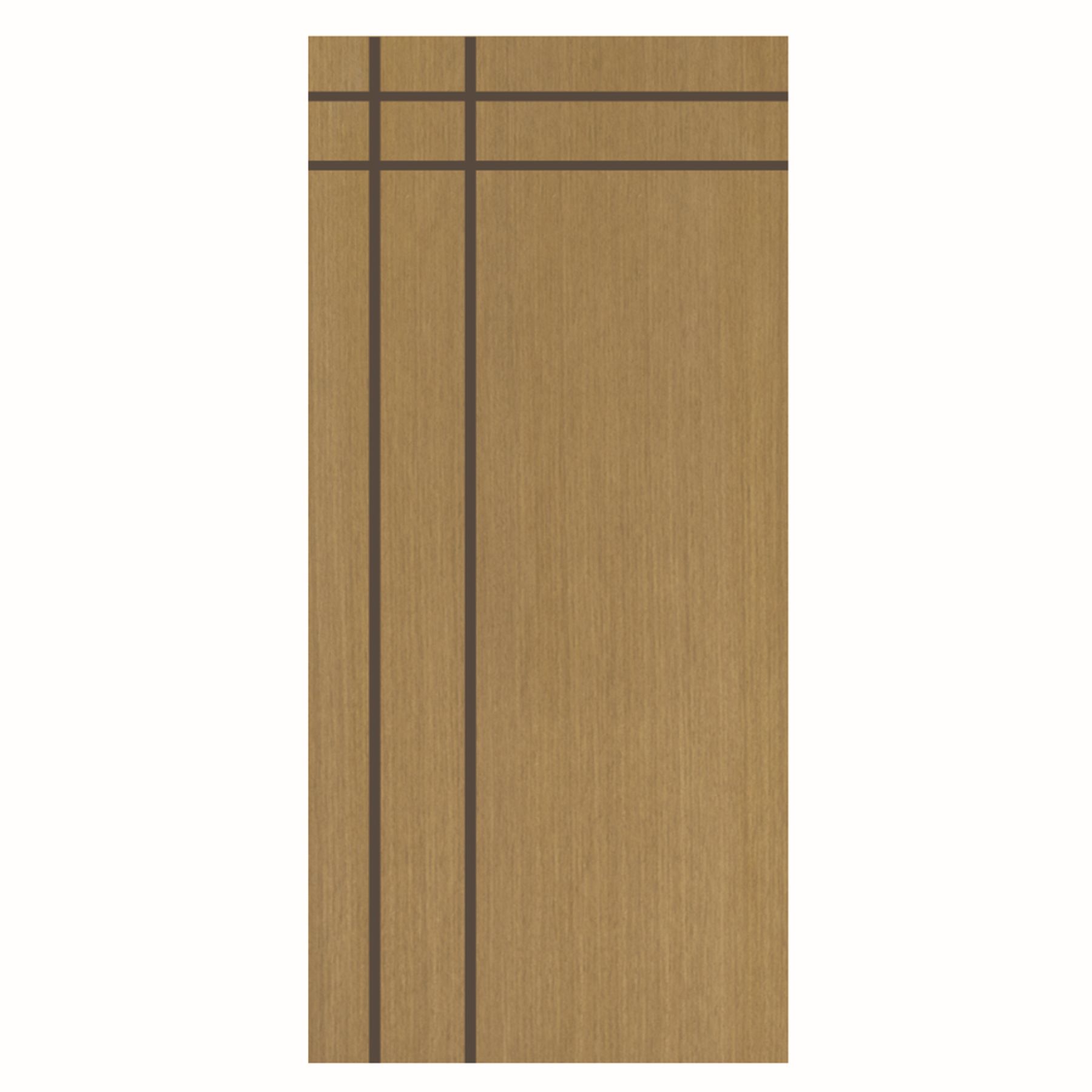 Folha de Porta de Giro Decorada Madeira Angelim Sólida PSS07 Ambos os Lados 2,10x0,80m Abrilar