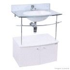 Gabinete Angra 64x83cm para cuba de sobrepor branco Scalline