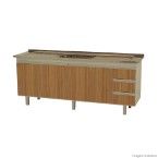 Gabinete de cozinha 200cm Siena branco e madeira Bonatto
