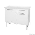 Gabinete de cozinha Gaivota 100 branco com pia branca Cozimax