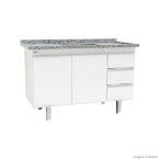 Gabinete de cozinha Veneza para pia 120cm branco Bonatto