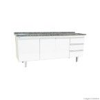 Gabinete de cozinha Veneza para pia 200cm branco Bonatto