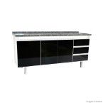 Gabinete de cozinha Veneza para pia 200cm branco e preto Bonatto