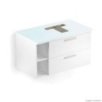 Gabinete Glass 80x46cm para cuba de apoio com gaveta e porta basculante branco Celite