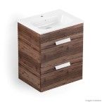 Gabinete integrado 2 gavetas Debba 60x45cm com lavatório castaine Roca