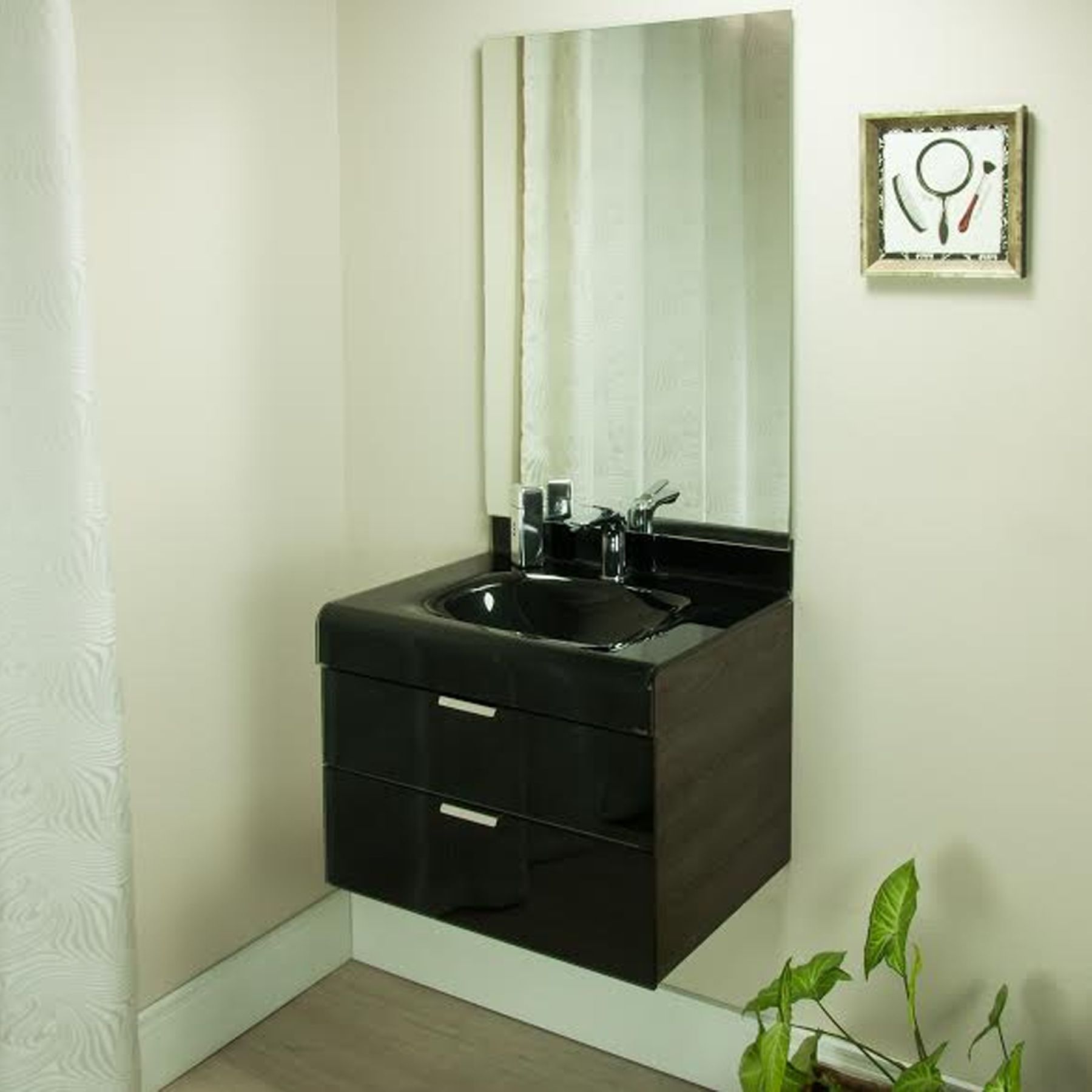 Gabinete para Banheiro Adrien 60 53x60x46cm Marrom e Branco Bergan