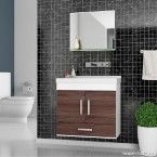 Gabinete para banheiro Betria 61x63cm com lavatório e espelheira munique Cerocha
