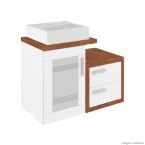 Gabinete para banheiro Carmem II 80x40x55cm sem cuba cobre cortem Darabas