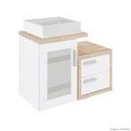 Gabinete para banheiro Carmem II 80x40x55cm sem cuba mezzo blanco Darabas