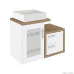 Gabinete para banheiro Carmem II 80x40x55cm sem cuba terracota Darabas