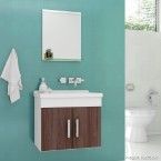 Gabinete para banheiro Chow 51x46cm com lavatório e espelheira munique Cerocha