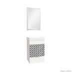 Gabinete para banheiro Club 40cm com gaveta, lavatório e espelheira mosaico Bumi