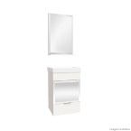 Gabinete para banheiro Club 40cm com lavatório e espelheira branco espelhado Bumi