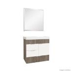 Gabinete para banheiro Club 60cm com lavatório e espelheira grigio Bumi