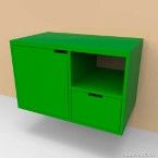 Gabinete para banheiro Colors 70x40cm verde esmeralda Huna