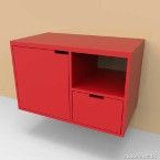 Gabinete para banheiro Colors 70x40cm vermelho escarlate Huna