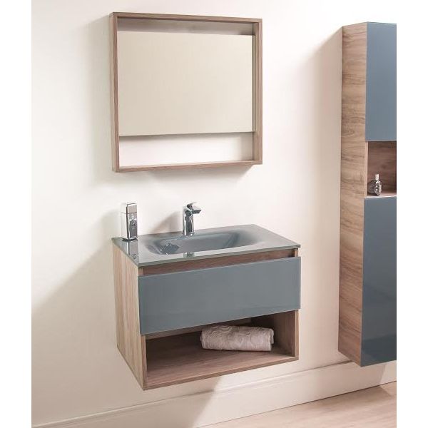 Gabinete para Banheiro Morrice 60 44,5x60x44cm Cinza Claro e Cinza Bergan