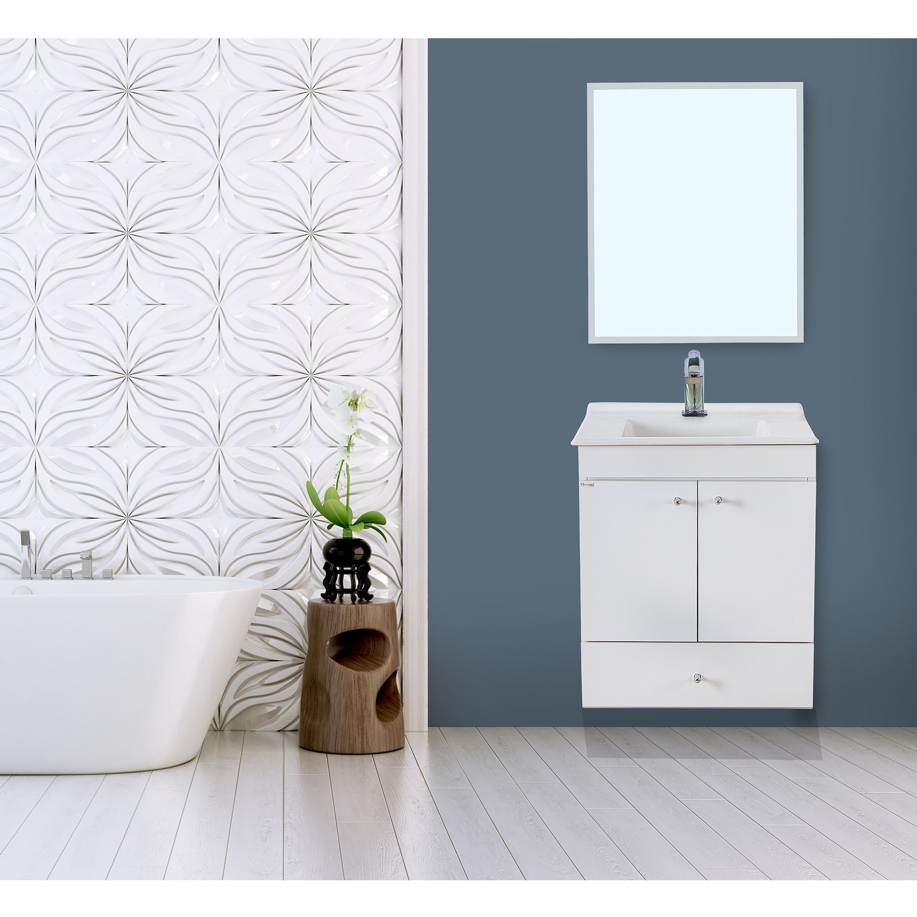 Gabinete para Banheiro Sena 56x44,5x39cm Branco FermarScalline