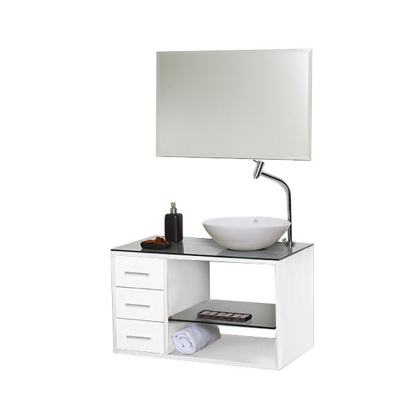 Gabinete para Banheiro Tamar 80 46x80x45cm Branco Astral Design