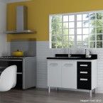 Gabinete para cozinha Kaitos 114x70cm preto cod. 1354 Cerocha