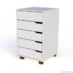 Gaveteiro de MDF 63x41x41cm com 5 gavetas 9179 branco Stalo