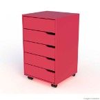 Gaveteiro de MDF 63x41x41cm com 5 gavetas 9284 vermelho Stalo