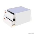 Gaveteiro de MDF modular 28x33x41cm com 2 gavetas 9184 branco Stalo