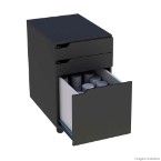 Gaveteiro de MDF multiuso 51x46x37cm com 3 gavetas 8727 preto Stalo