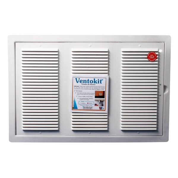 Grade de Ventilação Retangular Branco Westaflex