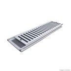 Grelha com porta grelha reforçada 10x100cm telha escovada Costa Navarro