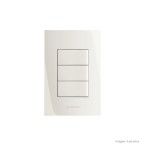 Interruptor 4x2 triplo paralelo com placa branco Inova Alumbra