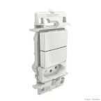 Interruptor duplo simples com tomada branco Zuli Lorenzetti