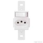 Interruptor paralelo com tomada 10A 250V Blanc Fame