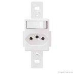 Interruptor simples com tomada 10A 250V Blanc Fame