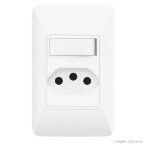 Interruptor simples com tomada 10A 250V Fame