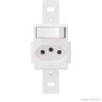 Interruptor simples com tomada 20A 250V Blanc Fame