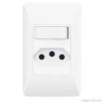 Interruptor simples com tomada 20A 250V Fame