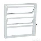 Janela basculante de aço sem grade 60x80cm Pratika branca Sasazaki