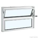 Janela basculante de alumínio 40x40cm Alumifort branca Sasazaki