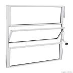 Janela basculante de alumínio 60x60cm Alumifit branca Sasazaki