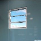 Janela basculante de alumínio 60x60cm Alumifort branca Sasazaki