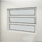 Janela basculante de alumínio 60x80cm Alumifort branca Sasazaki