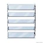 Janela basculante de alumínio linha F.Line 100x100cm branca Atlântica